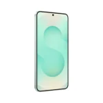 Teléfono Samsung Galaxy S25 con 12GB RAM y 128GB almacenamiento, color menta, pantalla dinámica.