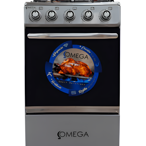 OMEGA COCINA A GAS 4 HORNILLAS NEGRA OEG-4TBC