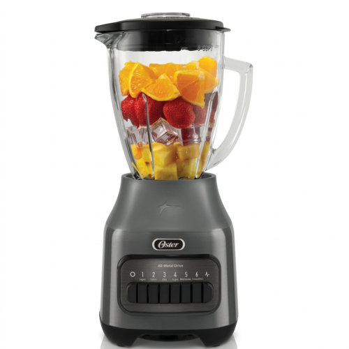 OSTER LICUADORA VASO DE VIDRIO1.5L BOTONES GRIS BLSTPB-GPB