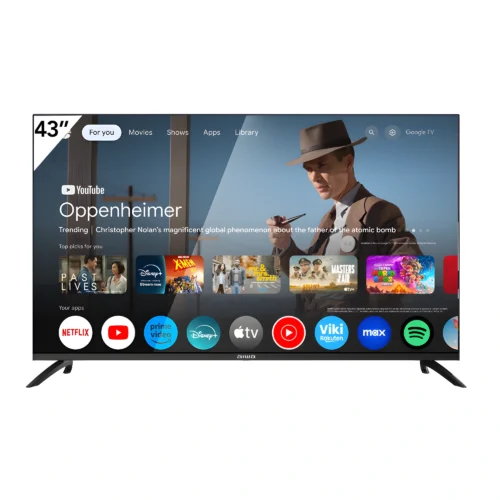 Televisor Aiwa 43'' Google TV, resolución 4K, HDR10, asistentes de voz, compatible con Netflix.