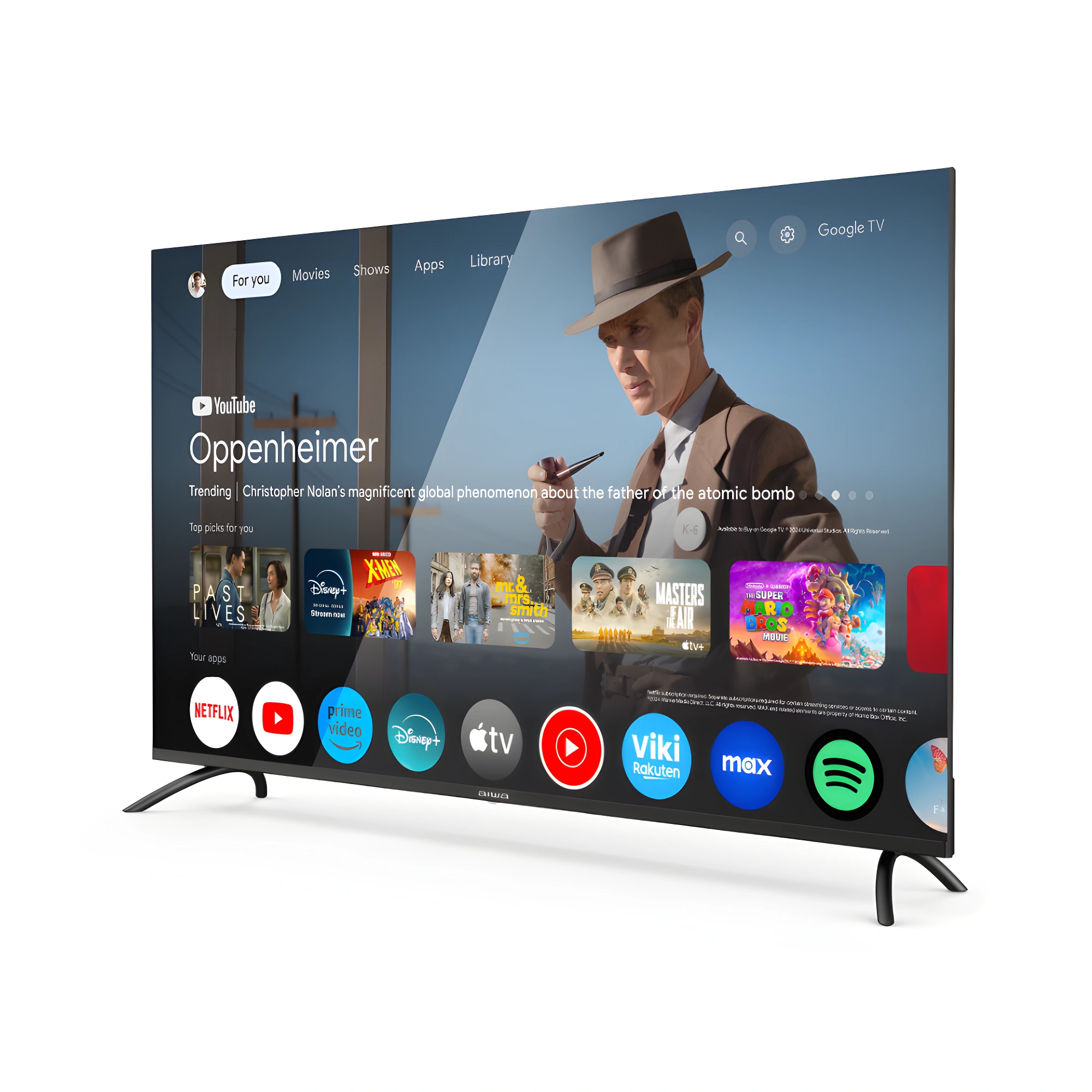 TV Aiwa 43 Pulgadas Google TV - Smart TV 4K Ultra HD Televisor Aiwa 43'' Google TV, resolución 4K, HDR10, asistentes de voz, compatible con Netflix.