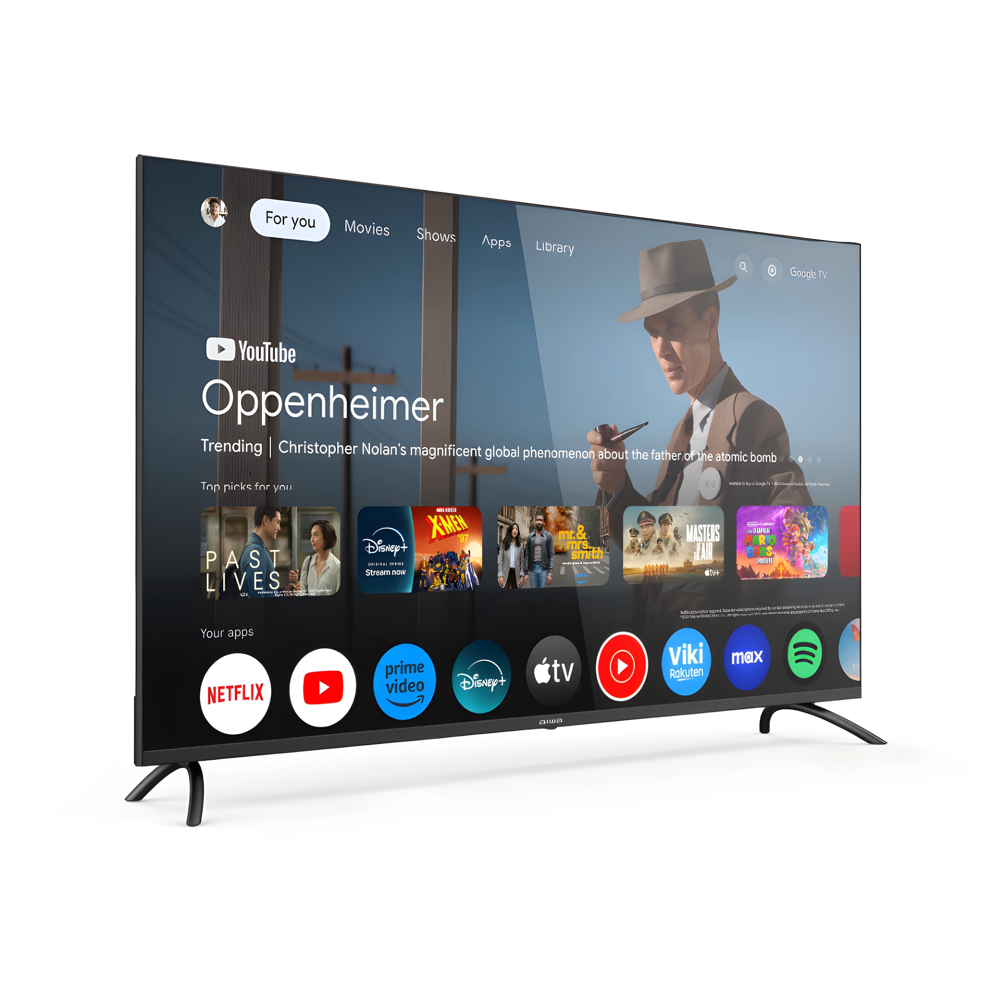 TV Aiwa 43 Pulgadas Google TV - Smart TV 4K Ultra HD Televisor Aiwa 43'' Google TV, resolución 4K, HDR10, asistentes de voz, compatible con Netflix.
