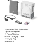 Audífonos Shokz OpenMove color gris, tecnología de conducción ósea, abiertos al ambiente, deportivos.
