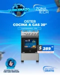 [QUINCENAZO] OSTER COCINA A GAS 4 HORNILLAS GRIS/NEGRO GSGI2041