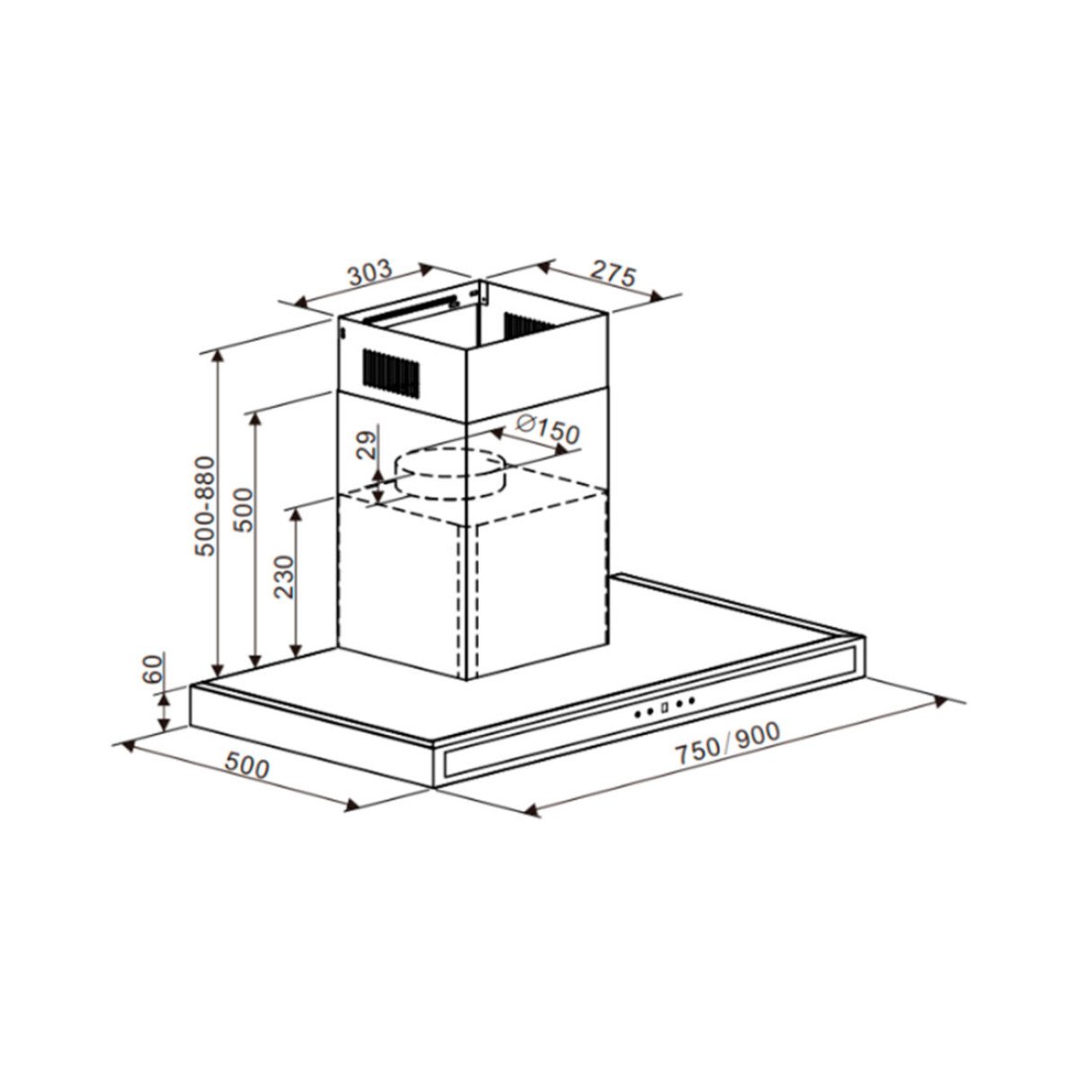 DRIJA CAMPANA EXTRACTOR DE GRASA QUADRATO 90 DRIJA CAMPANA EXTRACTOR DE GRASA QUADRATO 90