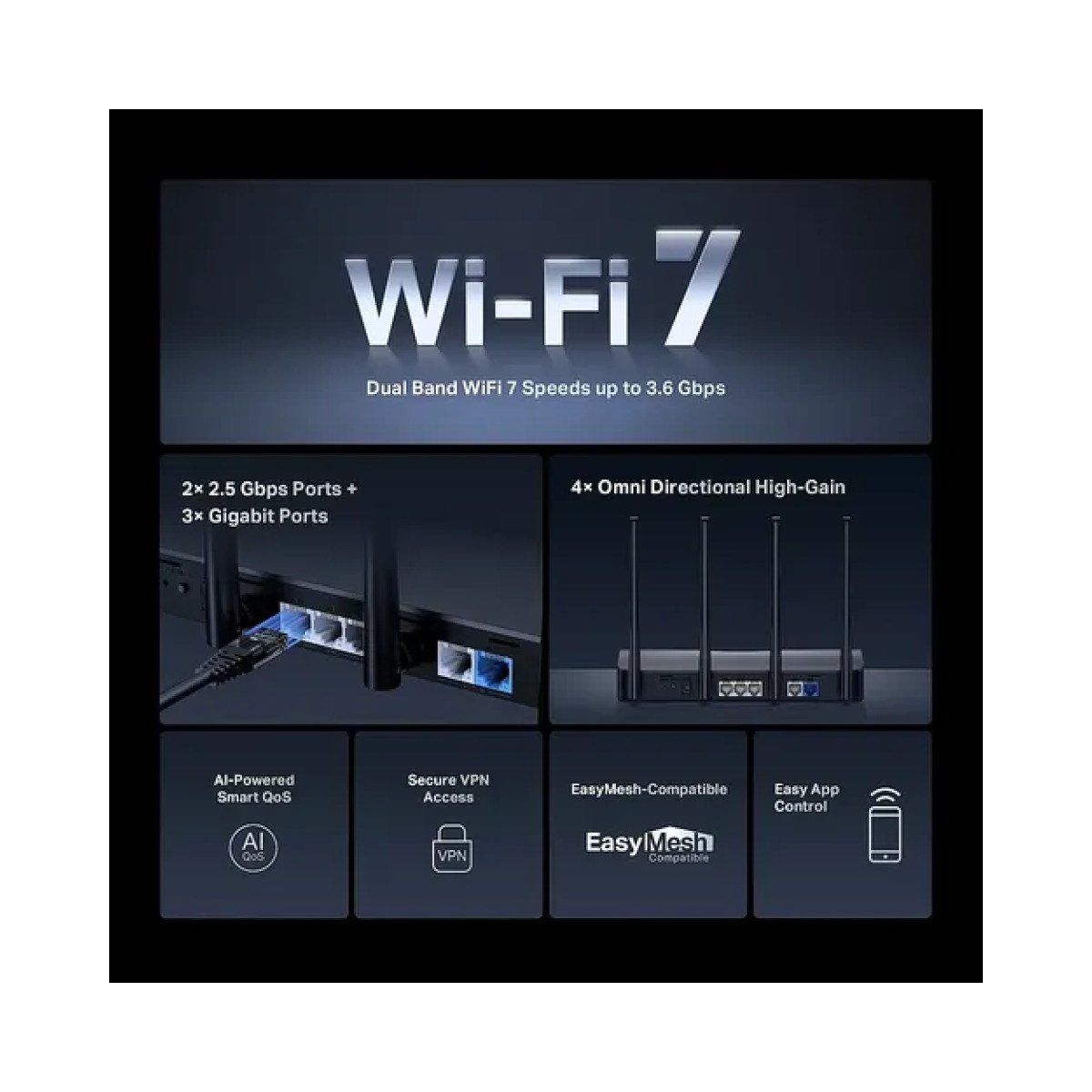 MERCUSYS ROUTER DUAL BAND WIFI 7 MR27BE MERCUSYS ROUTER DUAL BAND WIFI 7 MR27BE