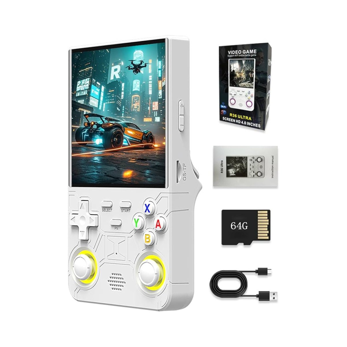 R36 ULTRA VIDEO GAME WIFI 3D 4" WHITE R36 ULTRA VIDEO GAME WIFI 3D 4" WHITE